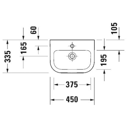 Duravit 7484500002 - Stenski umivalnik D-CODE 45x33,5 cm keramika/sijajna bela