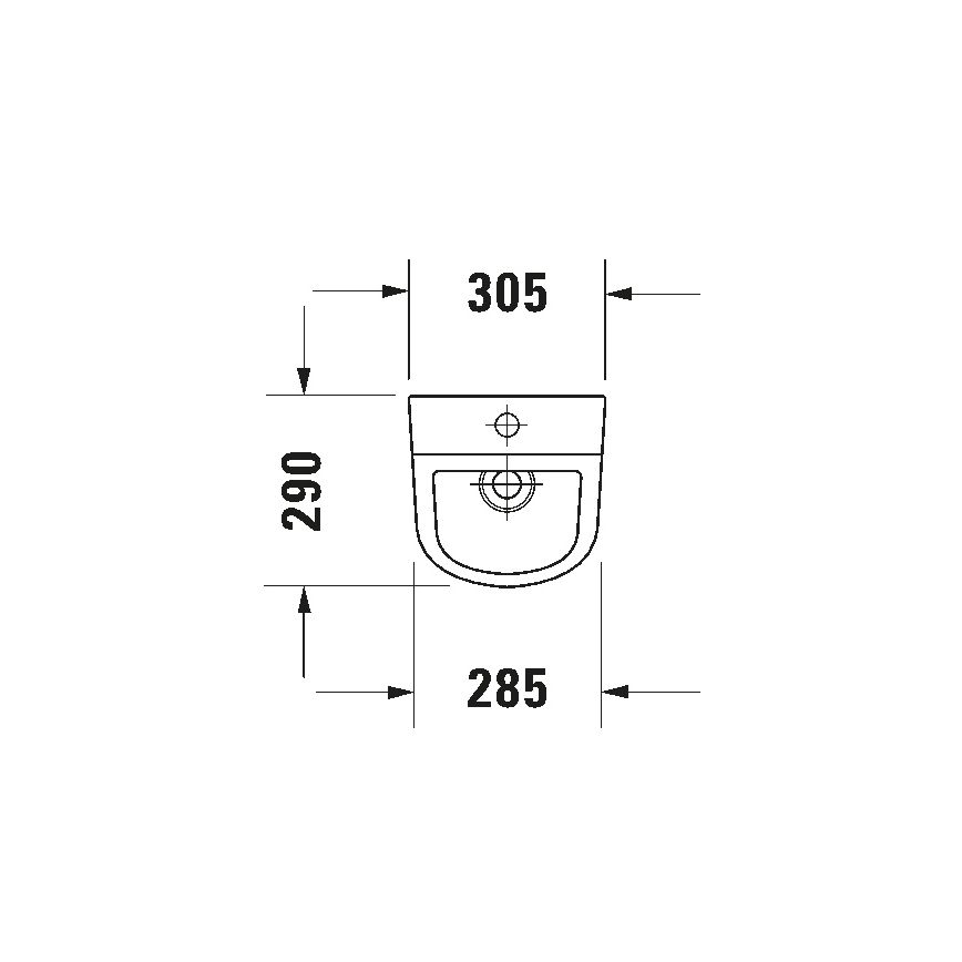Duravit 828300000 - Pisoar D-CODE brez roba, zgornji dovod, zadnji odtok keramika/sijajna bela