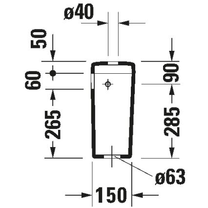 Duravit 927000004 - Splakovalna cisterna za WC D-CODE 6/3 l, keramika/bela