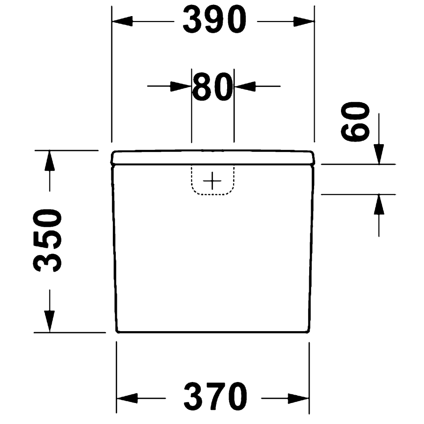 Duravit 9530000852 - splakovalnik za WC D-CODE 4,5/3 l keramika/bela