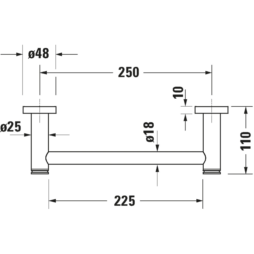 Duravit 99141000 - Ročaj za kad D-CODE 28,4 cm, sijajni krom