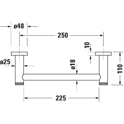 Duravit 99144600 - Ročaj za kad D-CODE 28,4 cm mat črna