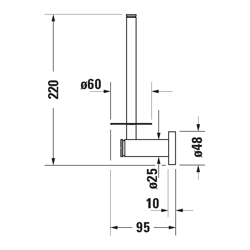 Duravit 99151000 - Držalo za toaletni papir D-CODE, sijajni krom