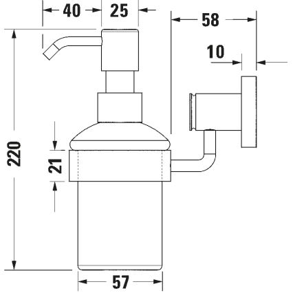 Duravit 99164600 - Stenski dozator za milo D-CODE 390 ml mlečno steklo/mat črna