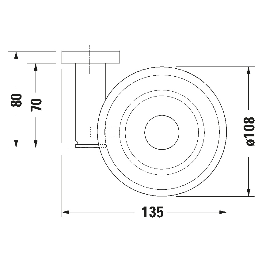 Duravit 99181000 - Stenska milnica D-CODE desna sijajni krom