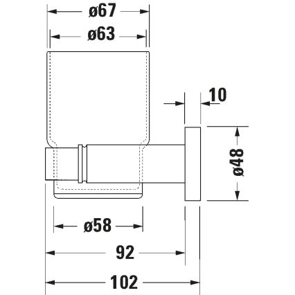 Duravit 99194600 - Stenski nosilec za zobne ščetke D-CODE, na levi, mat črna