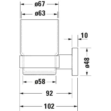 Duravit 99201000 - Stensko držalo za zobne ščetke D-CODE, desno, sijajni krom