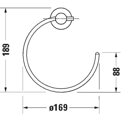 Duravit 99214600 - Stensko držalo za brisače D-CODE, mat črne barve