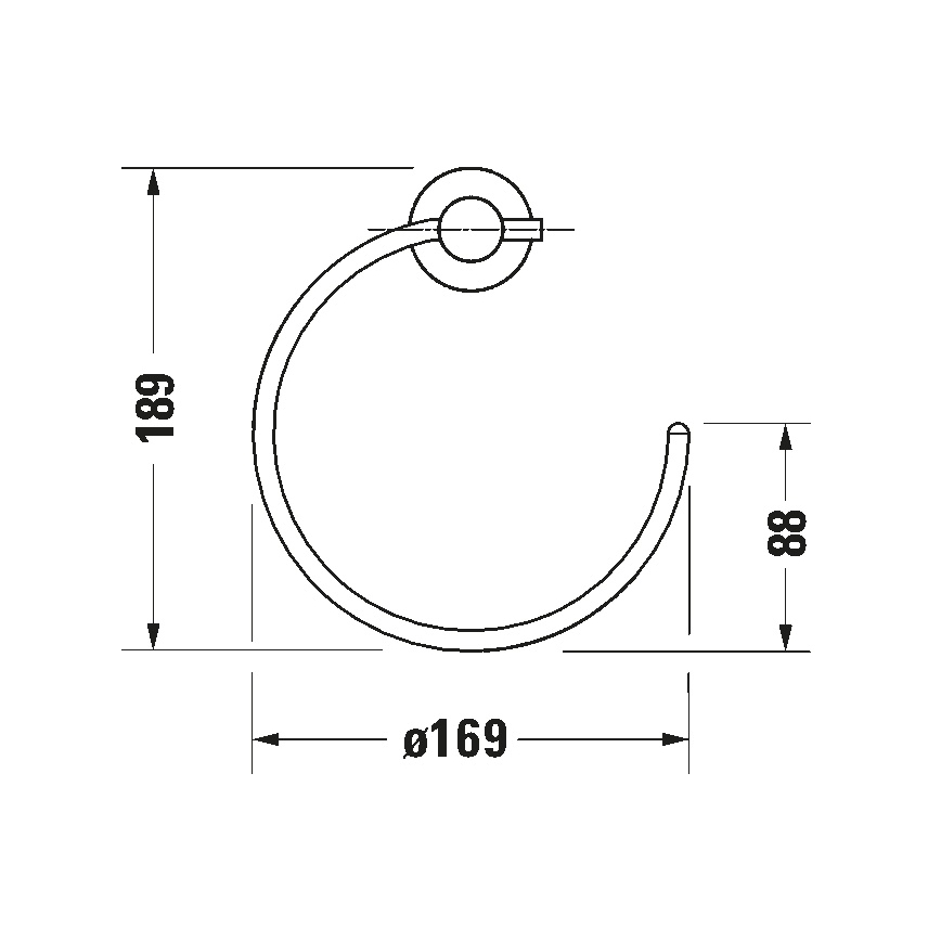 Duravit 99214600 - Stensko držalo za brisače D-CODE, mat črne barve