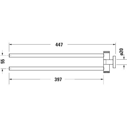 Duravit 99221000 - Stenski obešalnik za brisače D-CODE 44,7 cm, sijajni krom