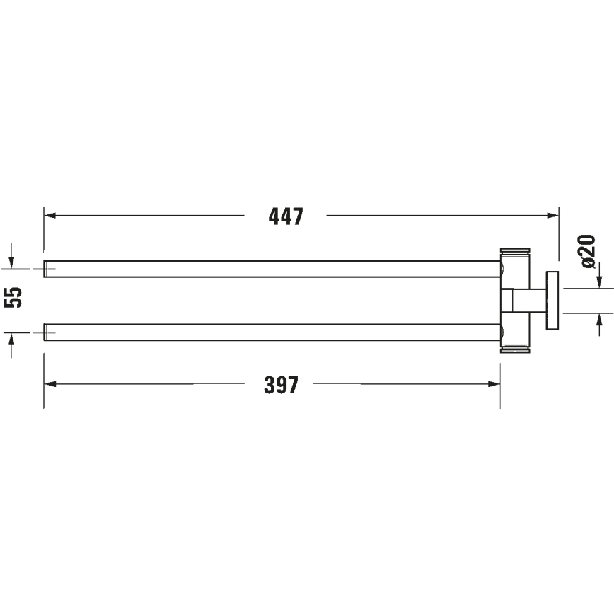 Duravit 99221000 - Stenski obešalnik za brisače D-CODE 44,7 cm, sijajni krom