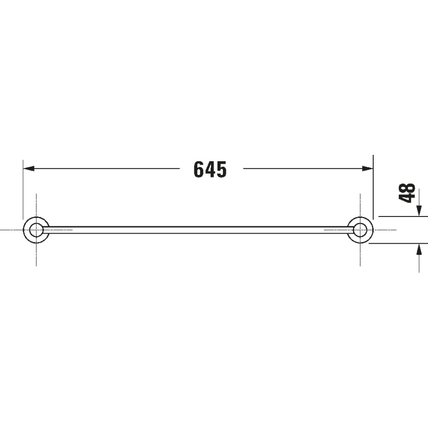 Duravit 99241000 - Stensko držalo za brisače D-CODE, 64,5 cm, sijajni krom