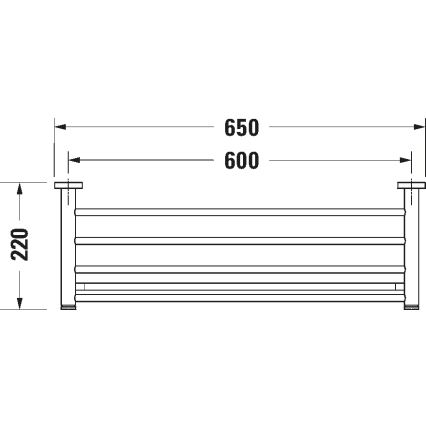 Duravit 99251000 - Stenski obešalnik za brisače D-CODE 65 cm sijajni krom