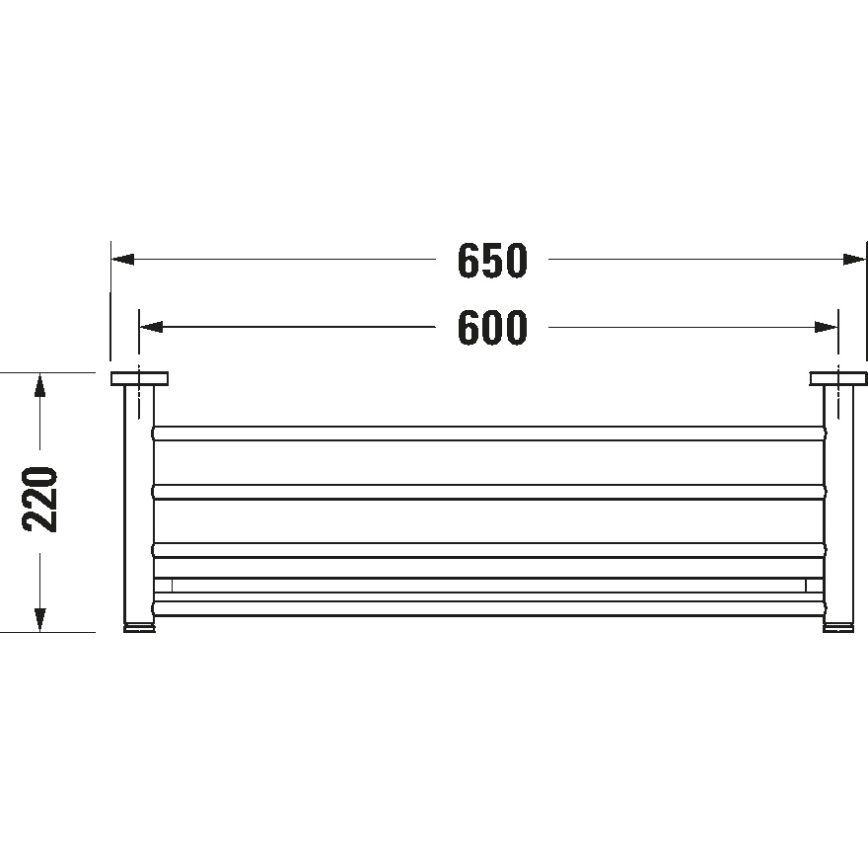 Duravit 99251000 - Stenski obešalnik za brisače D-CODE 65 cm sijajni krom
