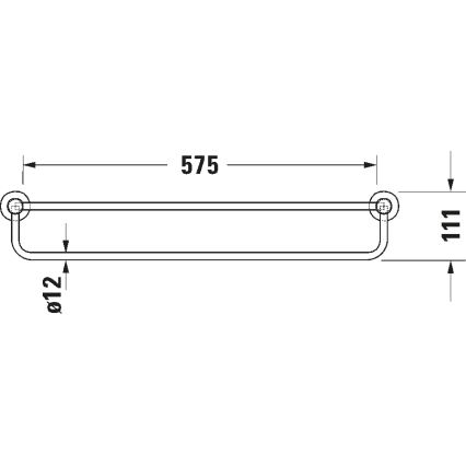 Duravit 99251000 - Stenski obešalnik za brisače D-CODE 65 cm sijajni krom