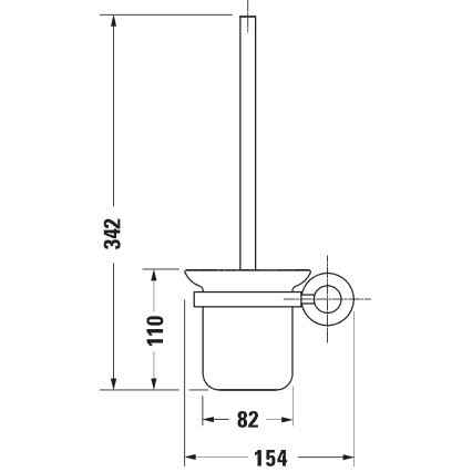 Duravit 99274600 - Stenska WC ščetka D-CODE mat črna
