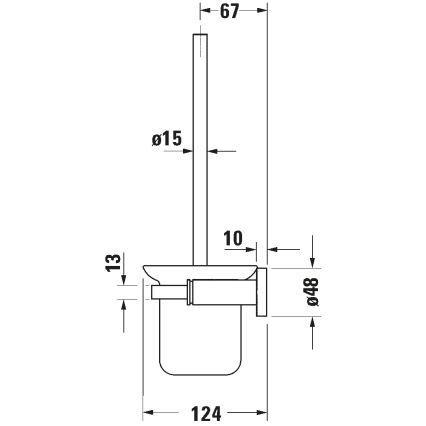 Duravit 99274600 - Stenska WC ščetka D-CODE mat črna