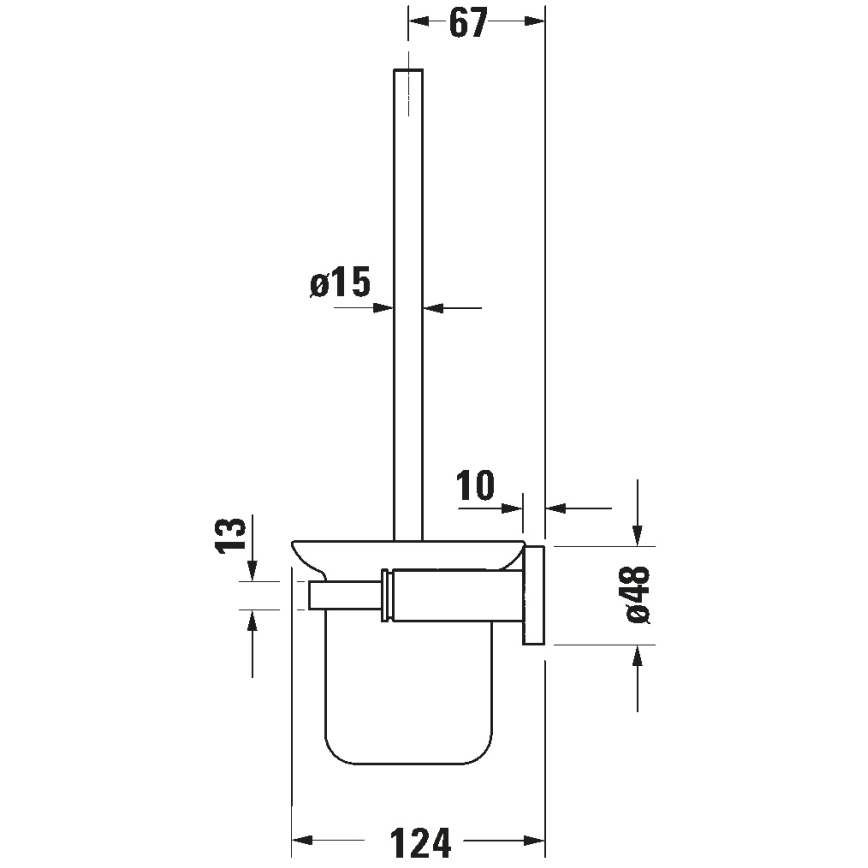 Duravit 99274600 - Stenska WC ščetka D-CODE mat črna