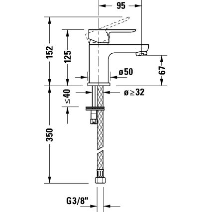 Duravit DC1013002010 - mešalna armatura za umivalnik D-CODE, sijajni krom