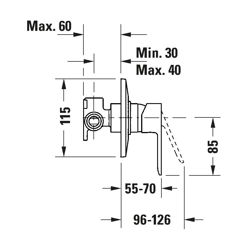 Duravit DC4210007010 - Tuš baterija za vgradnjo D-CODE, poliran krom
