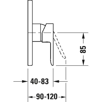 Duravit DC4210010010 - Vgradna tuš armatura D-CODE, sijajni krom