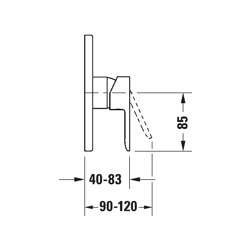 Duravit DC4210010010 - Vgradna tuš armatura D-CODE, sijajni krom