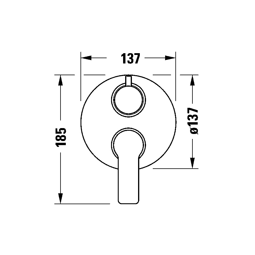 Duravit DC5210008046 - Tuš mešalnik za podometno vgradnjo D-CODE mat črna