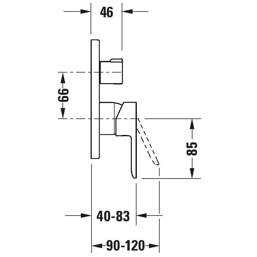 Duravit DC5210012046 - Kopalna baterija za podometno vgradnjo D-CODE mat črna