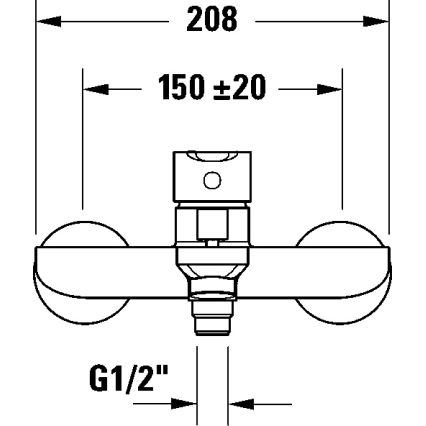 Duravit DC5230001046 - Kopalniška baterija za kad D-CODE mat črna