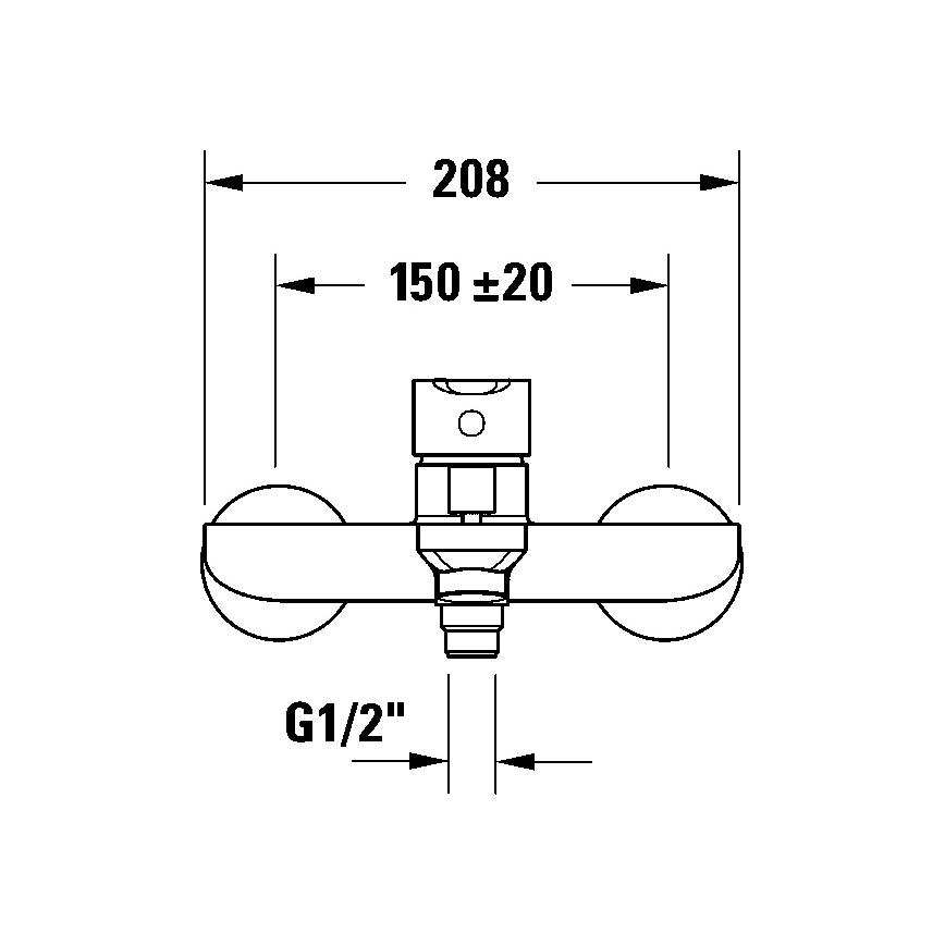 Duravit DC5230001046 - Kopalniška baterija za kad D-CODE mat črna