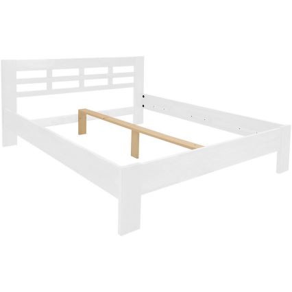 Dvojna postelja iz masivnega lesa ANGELA 180x200 cm bela