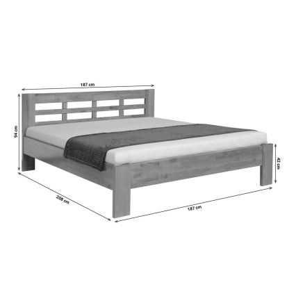 Dvojna postelja iz masivnega lesa ANGELA 180x200 cm bela