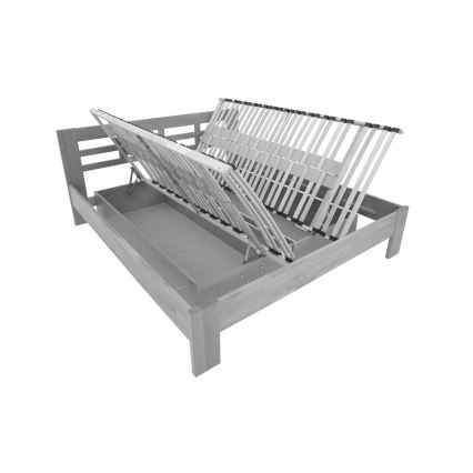 Dvojna postelja od masivnog drva s prostorom za pohranu ANGELA 180x200 cm šljiva