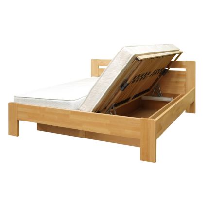 Dvojna postelja s posteljnim okvirjem in prostorom za shranjevanje AMARA 180x200 cm buk