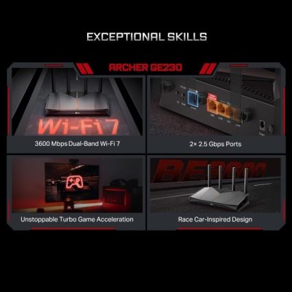 Dvopasovni Wi‑Fi 7 igralni usmerjevalnik