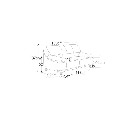 Dvosed RIMINI svetlo siva