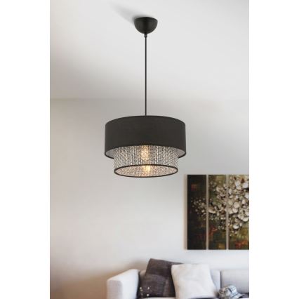 ECHO Visilna svetilka 1xE27/60W/230V črna/siva