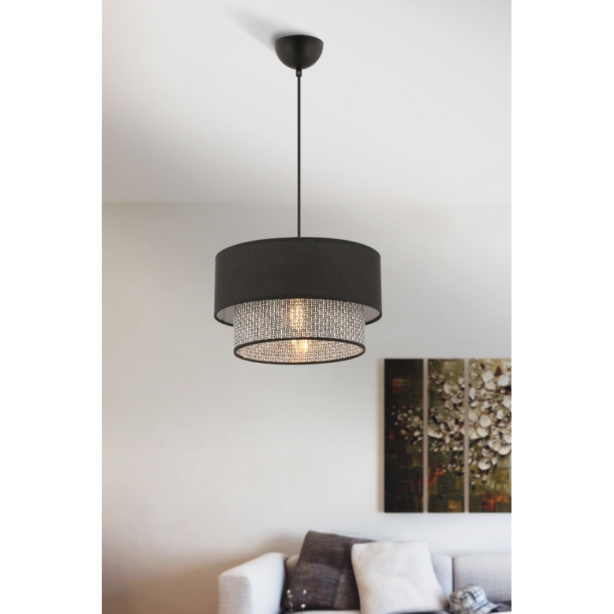 ECHO Visilna svetilka 1xE27/60W/230V črna/siva