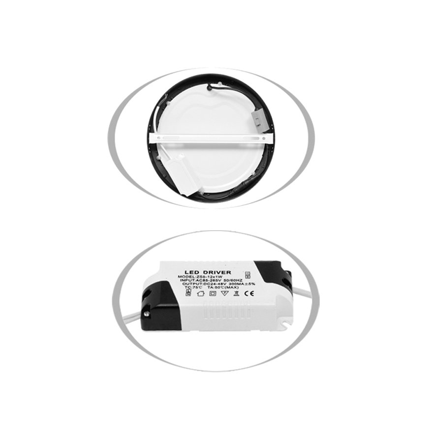 LED Stropna svetilka LADA LED/12W/230V 3000/4000/6000K pr. 17 cm črna