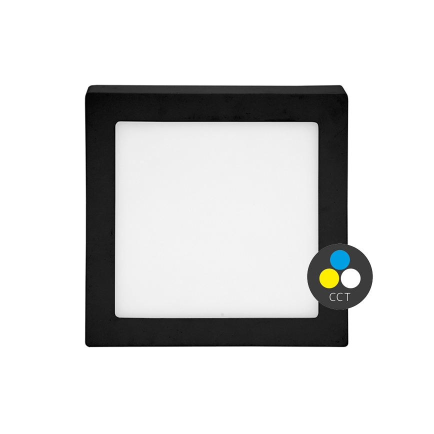 LED Stropna svetilka RAFA LED/12W/230V 3000/4000/6000K 17x17 cm črna
