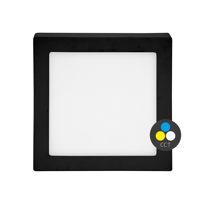 LED Stropna svetilka RAFA LED/18W/230V 3000/4000/6000K 22x22 cm črna