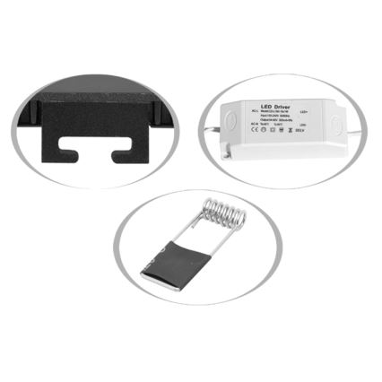 LED Kopalniška vgradna svetilka LADA LED/12W/230V 3000/4000/6000K pr. 17 cm IP44 črna