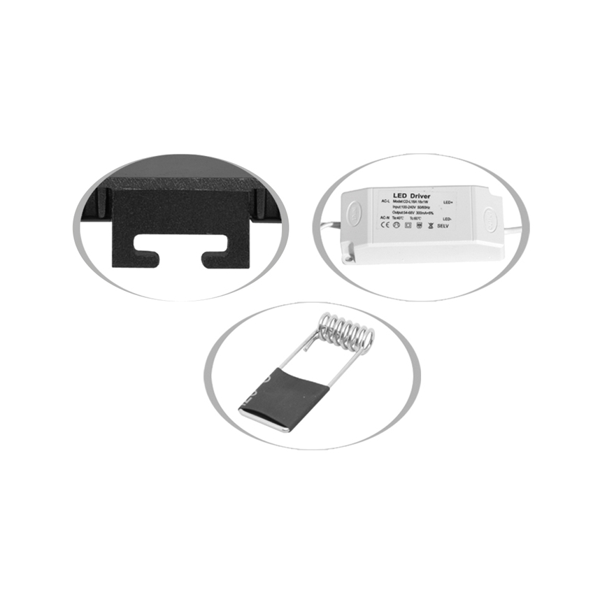 LED Kopalniška vgradna svetilka LADA LED/12W/230V 3000/4000/6000K pr. 17 cm IP44 črna