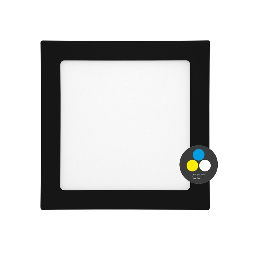LED Kopalniška vgradna svetilka RAFA LED/18W/230V 3000/4000/6000K 22x22 cm IP44 črna