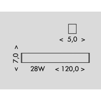 LED Stropna svetilka DONAR LED/28W/230V 4000K 120 cm črna