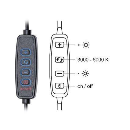 LED Zatemnitvena namizna svetilka LIPA LED/10W/230V 3000-6000K črna