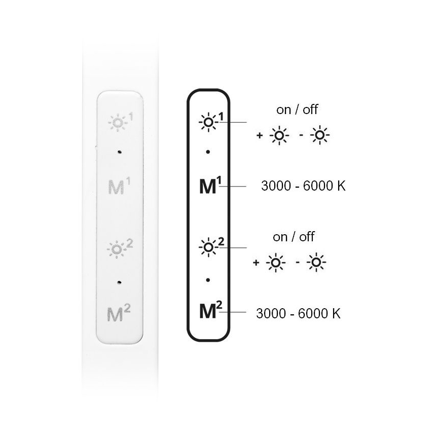 LED Zatemnitvena namizna svetilka SPACE LED/8W + LED/11W/230V 3000-6000K bela