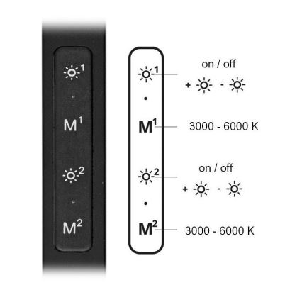 LED Zatemnitvena namizna svetilka SPACE LED/8W + LED/11W/230V 3000-6000K črna