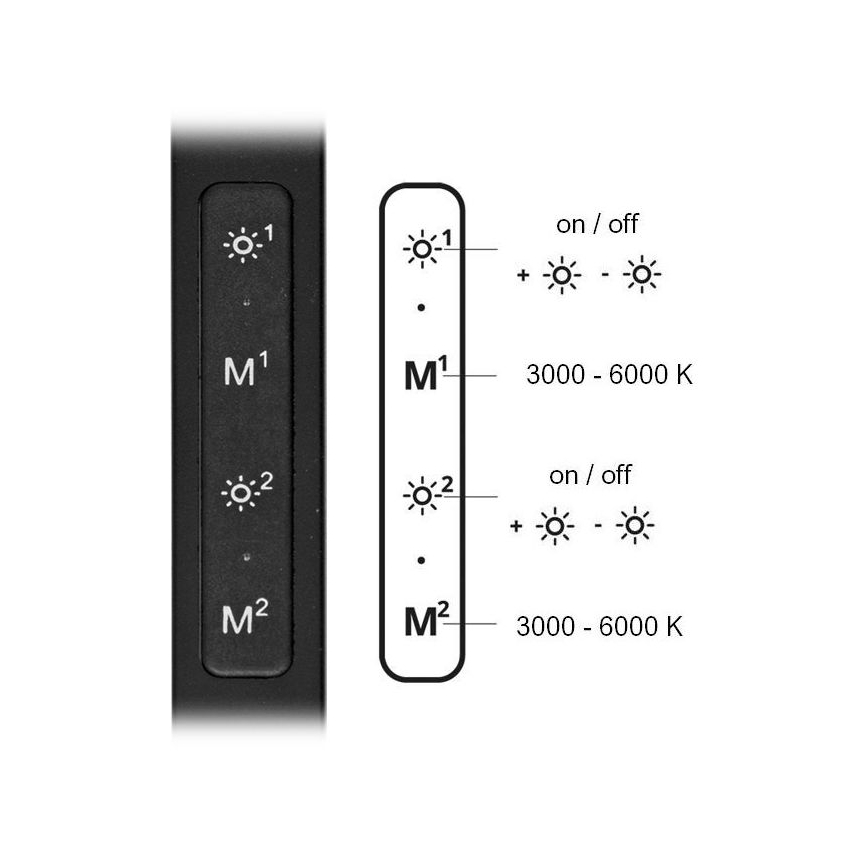 LED Zatemnitvena namizna svetilka SPACE LED/8W + LED/11W/230V 3000-6000K črna