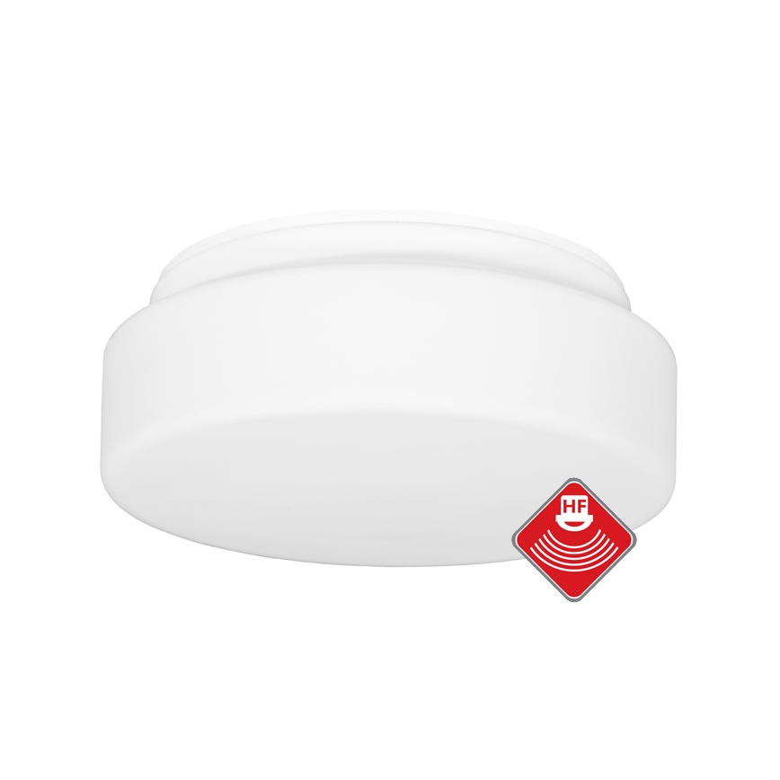 Zunanja stropna svetilka s senzorjem HECTOR 1xE27/60W/230V pr. 25 cm IP44 opal bela